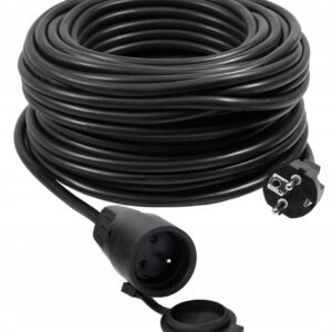 VERTEX PZO50M Câble d'extension rétractable 50 m 3x2,5 mm Noir