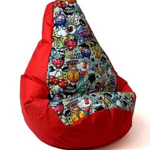 Sac Sako pouffe Impression poire rouge-graffiti XL 130 x 90 cm