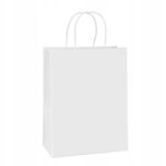 Sac en papier avec poignée BSTech 260x170x310 mm 120 g/m² 25 pièces Blanc