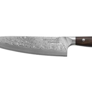 Chef Kohersen Elegance Ebony Wood Couteau de chef acier Damas 21.6 cm
