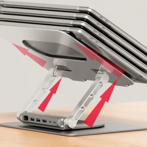 Support réglable pour ordinateur portable + hub HDMI USB-C Unitek D1109B01 PD 100W