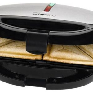 Clatronic ST/WA 3670 gaufrier et appareil à croque-monsieur 800 W Noir, Acier inoxydable