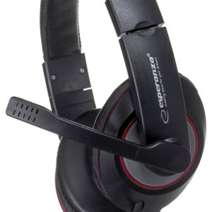 Esperanza EH118 écouteur/casque Avec fil Arceau Appels/Musique Noir, Rouge