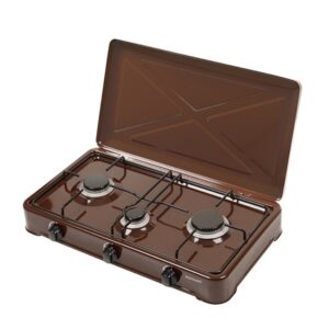 Ravanson K-03BR Cuisinière à gaz réglable 3 brûleurs brun