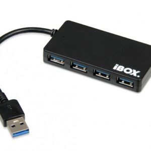 iBox IUH3F56 hub & concentrateur USB 3.2 Gen 1 (3.1 Gen 1) Type-A 5000 Mbit/s Noir