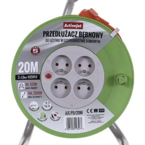 Activejet AJE-PB/20M multiprise 4 sortie(s) CA Intérieure Gris, Citron vert