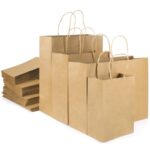 Sac en papier avec poignée BSTech 210x110x270 mm 120 g/m² 25 pièces Marron