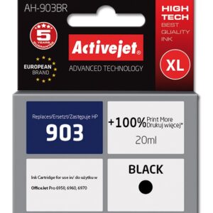 Activejet Encre AH-903BR (remplacement HP 903 T6L99AE ; Premium ; 20 ml ; noir)