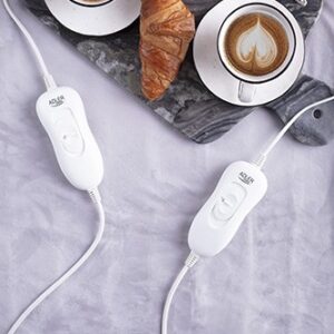 Adler AD 7426 couverture et coussin chauffant Chauffe-lit électrique 60 W Gris Toison, Polyester