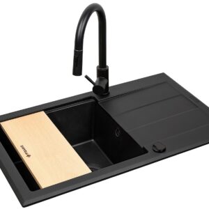 Set - PYRAMIS SPARTA PLUS LUX (78X48) 1B 1D sink + IDEA BLACK EDITION BATTERY - 070175802BE - Volcano