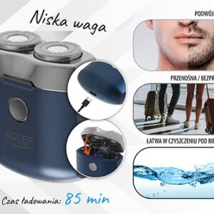 Adler AD 2937 rasoir pour homme Rasoir rotatif Bleu