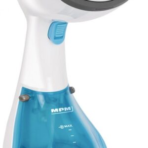 MPM MZP-01 Fer à vapeur Semelle en acier inoxydable 1200 W Bleu, Acier satin, Transparent, Blanc