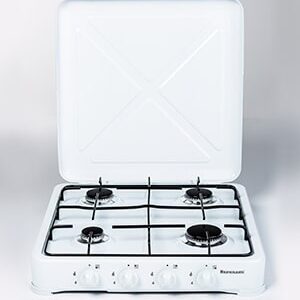 Ravanson K-04T plaque Noir, Blanc Comptoir Gaz 4 zone(s)