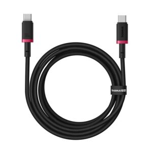 Baseus Dura Câble de charge rapide Type C vers Type C 100 W 2 m Noir, Rouge