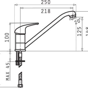 PYRAMIS ASALIA Mélangeur de cuisine 090918301 Sand beige