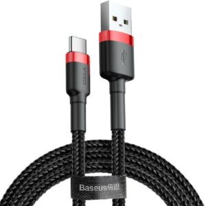 Baseus Cafule câble USB 2 m USB A USB C Noir, Rouge