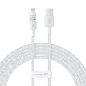 Baseus Gem Câble de charge rapide USB vers IP 2,4A 2 m Blanc
