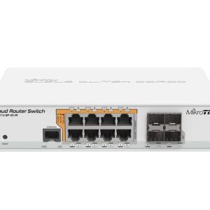Mikrotik CRS112-8P-4S-IN commutateur réseau Gigabit Ethernet (10/100/1000) Connexion Ethernet, supportant l'alimentation via ce port (PoE) Blanc