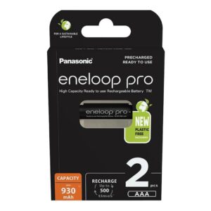 Batteries rechargeables PANASONIC ENELOOP PRO AAA 930 mAh 2 szt (BK-4HCDE/2CP)