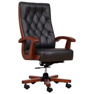 Fauteuil en cuir CONSUL noir