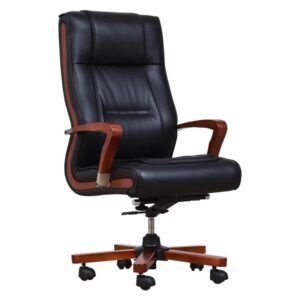 Fauteuil en cuir AMBASSADOR noir