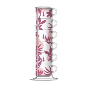 Bialetti Primavera Set de 6 tasses à espresso sur pied - Rose