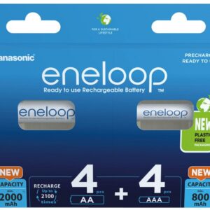 Batteries rechargeables PANASONIC ENELOOP 4x AA 2000 mAh + 4x AAA 800 mAh 8 szt (BK-3MCDE+4MCDE/8CP)