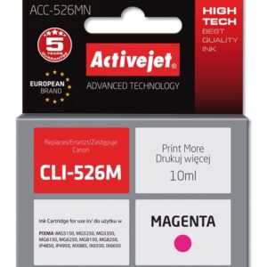 Activejet Encre ACC-526MN (remplacement Canon CLI-526M ; Suprême ; 10 ml ; rouge),