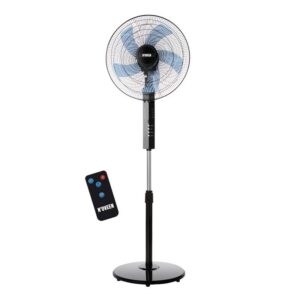 Ventilateur sur pied N'OVEEN F455 16"/40 cm avec télécommande, Noir