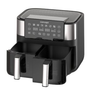 Friteuse double sans graisse 8L FR8000 Noir, Argent