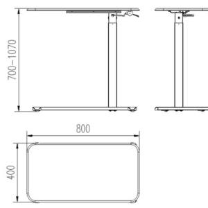 Bureau/table à hauteur réglable Unique LAPTOP DESK noir