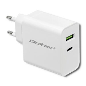 Qoltec 51718 Chargeur | 45W | 5-20V | 2.4-3A | USB type C PD | USB | blanc