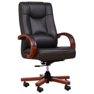 Fauteuil en cuir LEADER noir