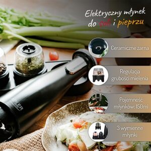 Set de moulins à épices Adler AD 4449B Noir