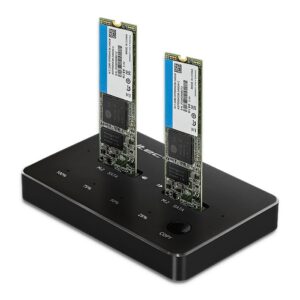 Qoltec 50310 Station d'accueil pour disque 2x SSD M.2 SATA | NGFF | USB de type C