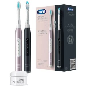 Oral-B Pulsonic Slim Luxe 4900 Deux brosses à dents soniques Noir, Rose