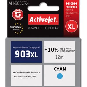 Activejet Encre AH-903CRX (remplacement de HP 903XL T6M03AE ; Premium ; 12 ml ; bleu)