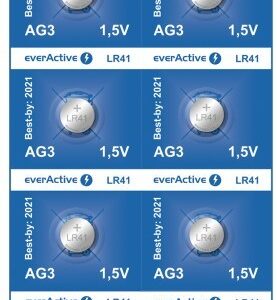 Piles alcalines EverActive mini G3 LR736 LR41 - blister de 10 pièces.