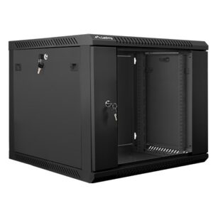 Lanberg 19'' 9U armoire d'installation murale 600x600mm noir (porte en verre)