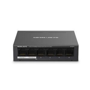 Mercusys MS106LP commutateur réseau Géré Fast Ethernet (10/100) Connexion Ethernet, supportant l'alimentation via ce port (PoE) Noir