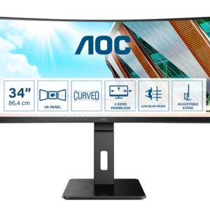 AOC P2 CU34P2A LED display 86,4 cm (34") 3440 x 1440 pixels Quad HD Noir