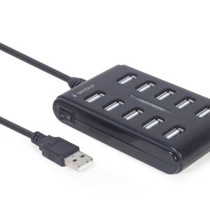 Gembird UHB-U2P10P-01 Hub USB 2.0 10 ports, noir