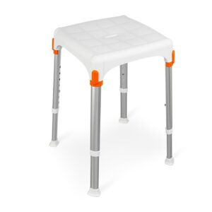 Tabouret de douche carré Blanc - KING-STA-20
