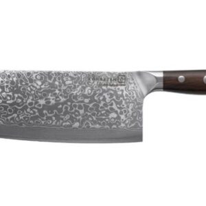 Cleaver Kohersen Elegance Ebony Wood Couteau en acier damassé 16,5 cm