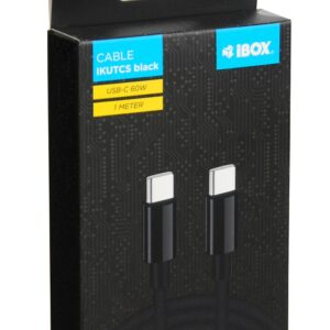 iBOX IKUTC Câble USB-C 60W 1m Noir