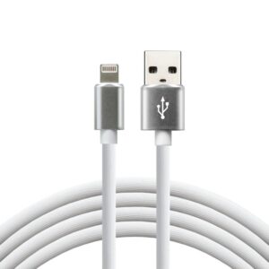 everActive Câble USB Lightning 1m - Blanc, silicone, support de charge rapide, 2.4A - CBS-1IW