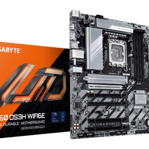 GIGABYTE B860 DS3H WIFI6E Carte mère - Processeurs Intel Core Ultra, VRM 8+1+2+2 phases, jusqu'à 9066MHz DDR5, 1xPCIe 5.0 + 1xPCIe 4.0 M.2, LAN 2,5 GbE, WIFI 6E, USB 3.2 Gen 2x2