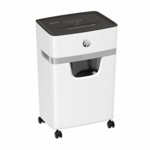 Destructeur de documents HP ONESHRED 10MC, micro-coupe, P-5, 10 cartes, 20l, gris clair