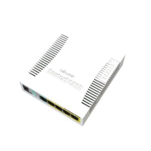 Mikrotik CSS106-1G-4P-1S commutateur réseau Gigabit Ethernet (10/100/1000) Connexion Ethernet, supportant l'alimentation via ce port (PoE) Blanc
