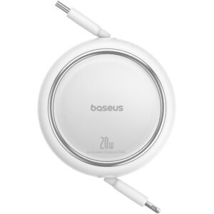 Baseus Free2Pull Câble de charge rapide extensible USB C vers iP Ligtning 1 m 20 W Blanc